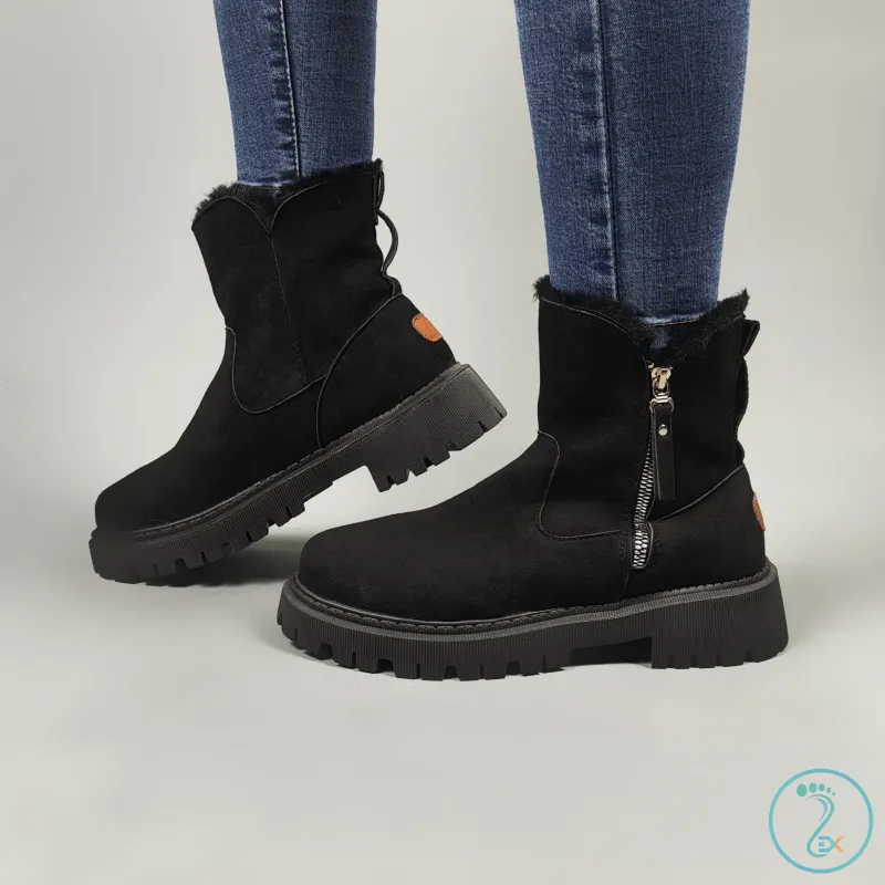 نیم بوت خزدار مشکی