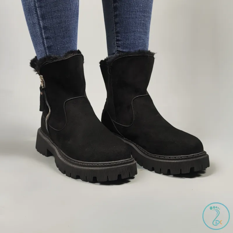 نیم بوت خزدار مشکی